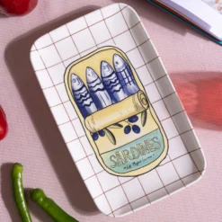 Vassoio sardine in ceramica 31x20 cm