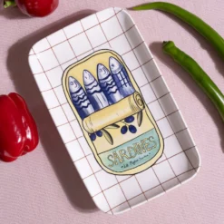 Vassoio sardine in ceramica 31x20 cm