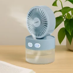 Ventilatore portatile con nebulizzatore azzurro