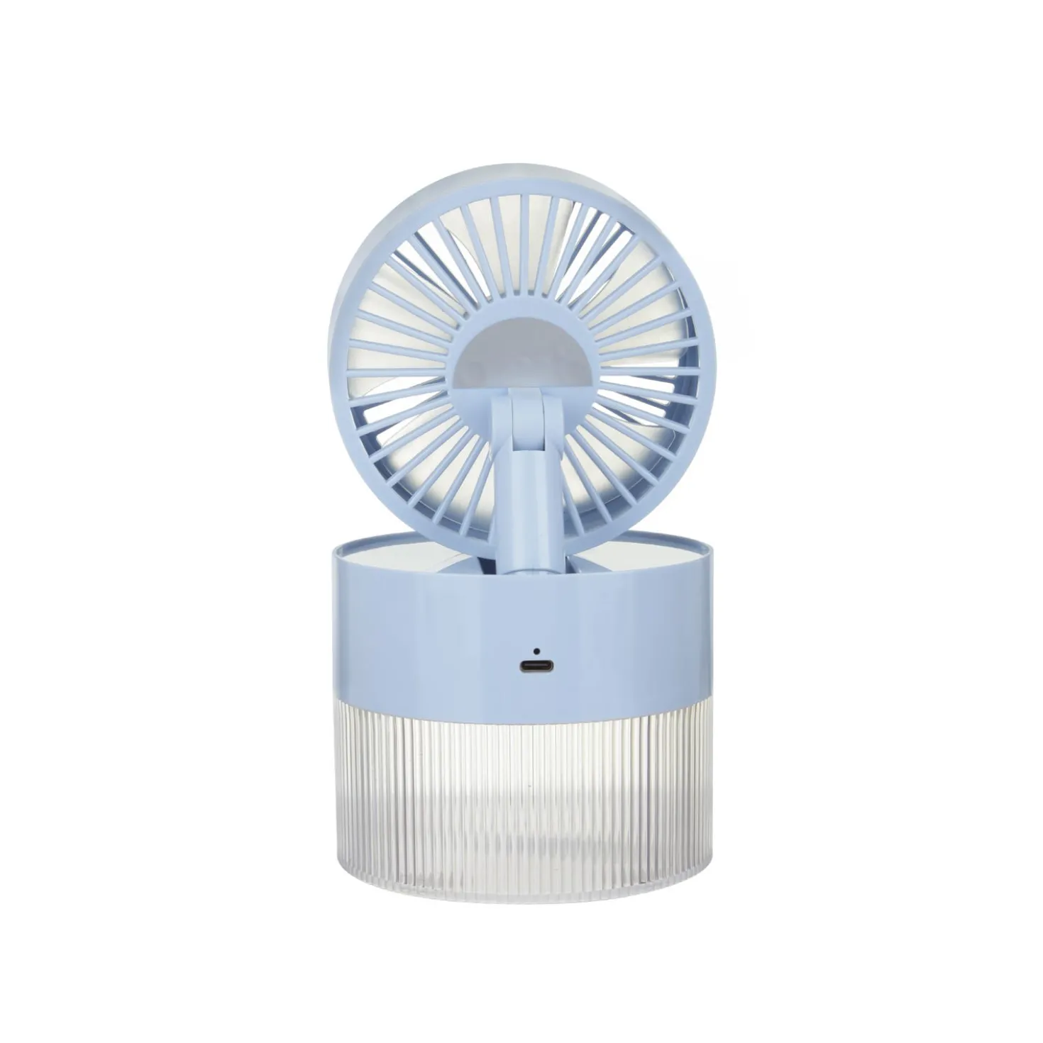 Ventilatore portatile con nebulizzatore azzurro