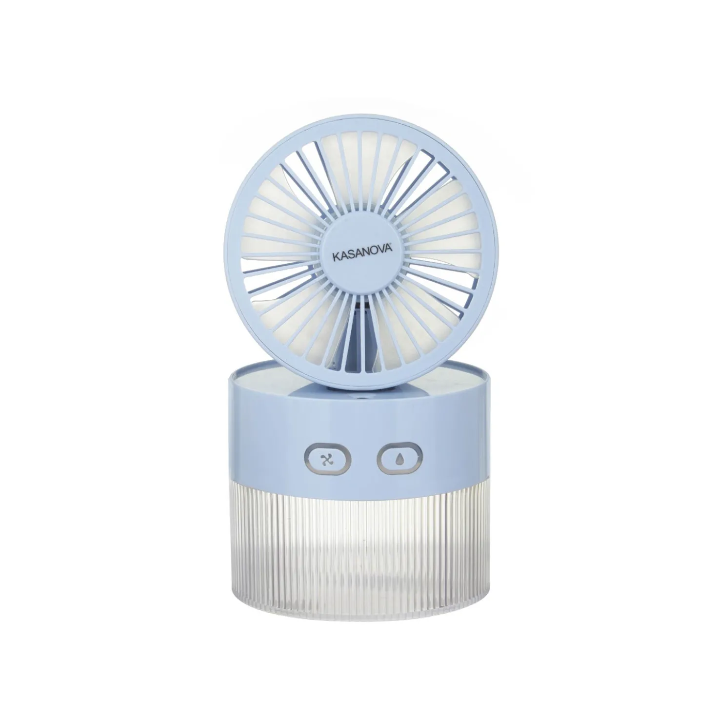 Ventilatore portatile con nebulizzatore azzurro