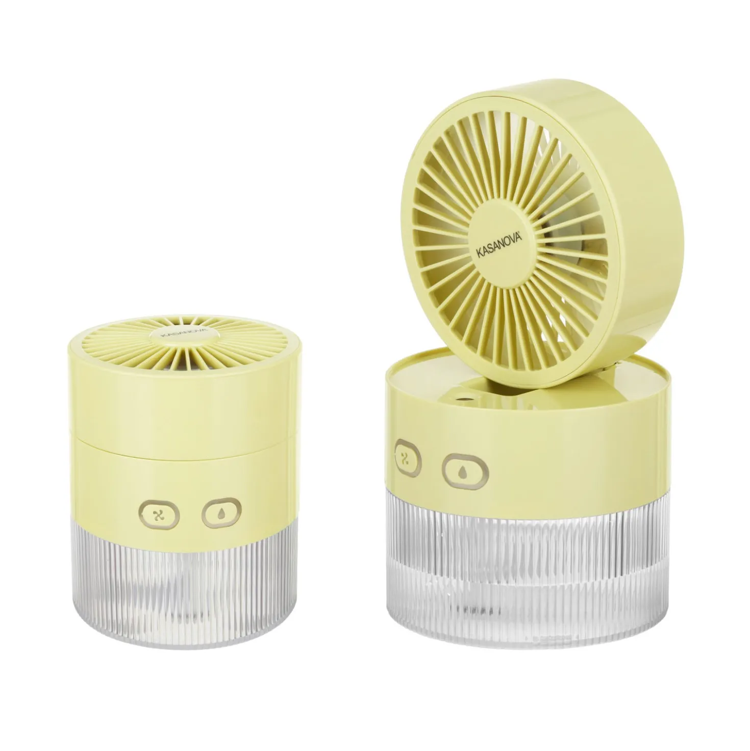 Ventilatore portatile con nebulizzatore giallo