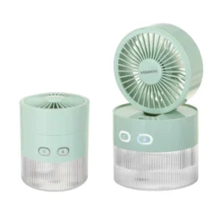 Ventilatore portatile con nebulizzatore verde