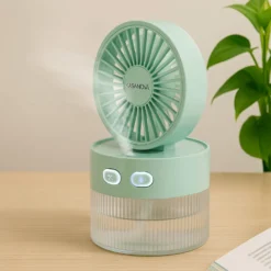 Ventilatore portatile con nebulizzatore verde