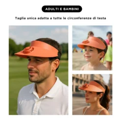 Visiera regolabile con ventilatore rosa salmone