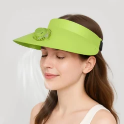 Visiera regolabile con ventilatore verde lime