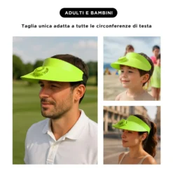 Visiera regolabile con ventilatore verde lime