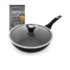 Wok antiaderente 28 cm Collection nera - con coperchio