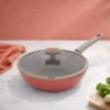 Wok 28 cm antiaderente ceramico Koral con coperchio