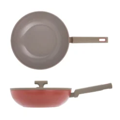 Wok 28 cm antiaderente ceramico Koral con coperchio