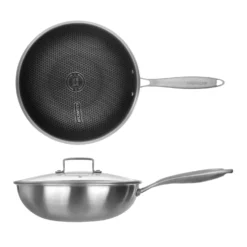 Wok 28 cm con coperchio a 3 strati Tri - ply