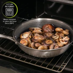 Wok 28 cm con coperchio a 3 strati Tri - ply