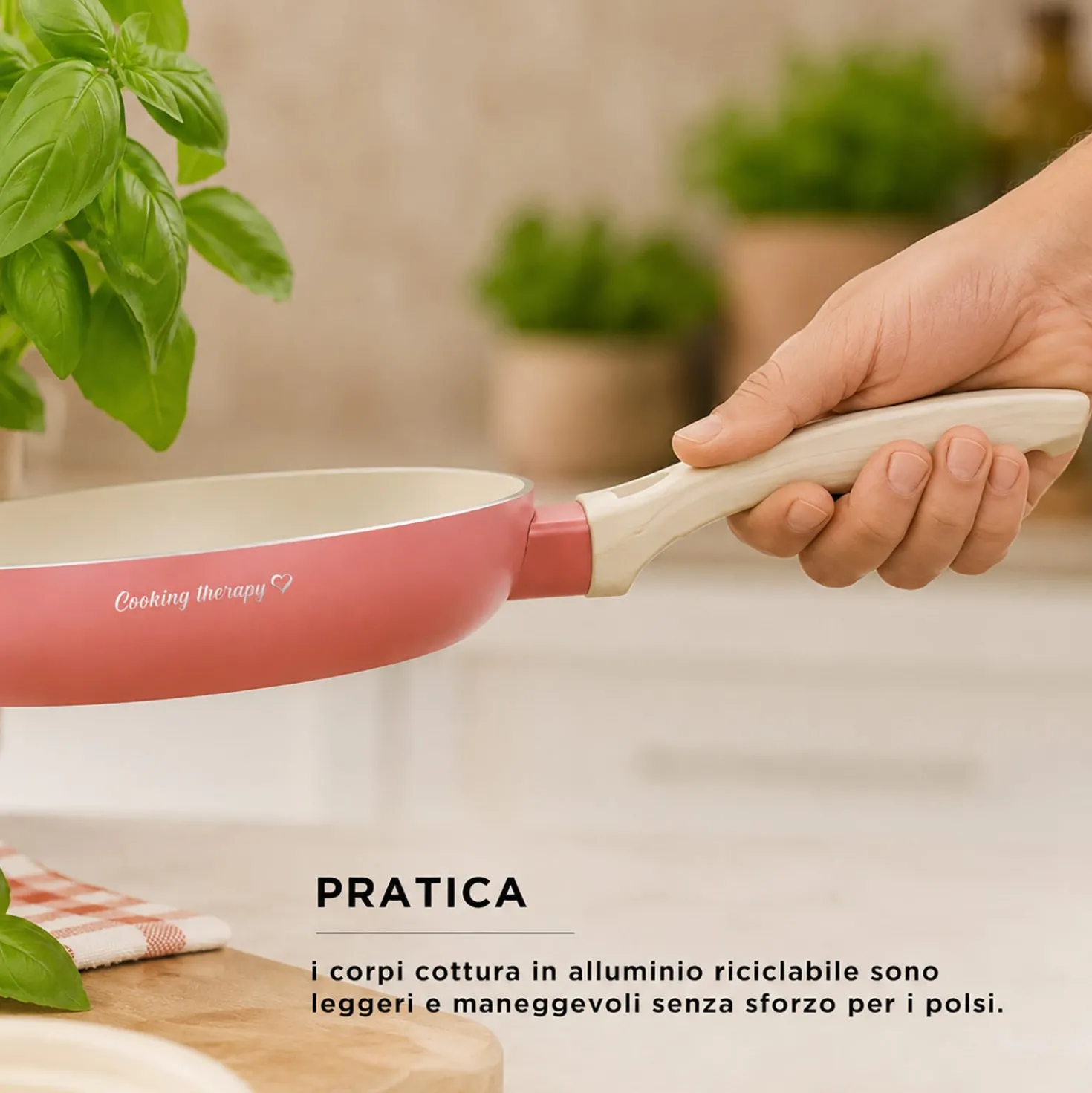 Wok 28 cm corallo Cooking Therapy