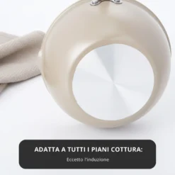 Wok 16 cm Mini Fantasy con coperchio beige