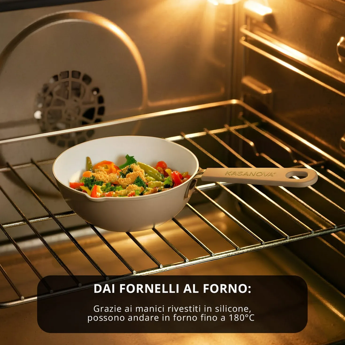 Wok 16 cm Mini Fantasy con coperchio beige