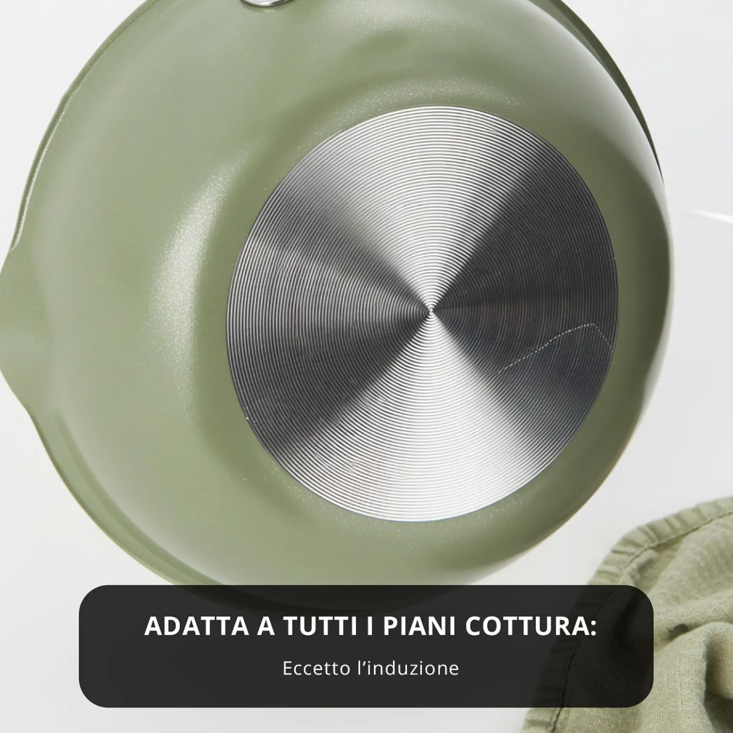 Wok 16 cm Mini Fantasy con coperchio verde