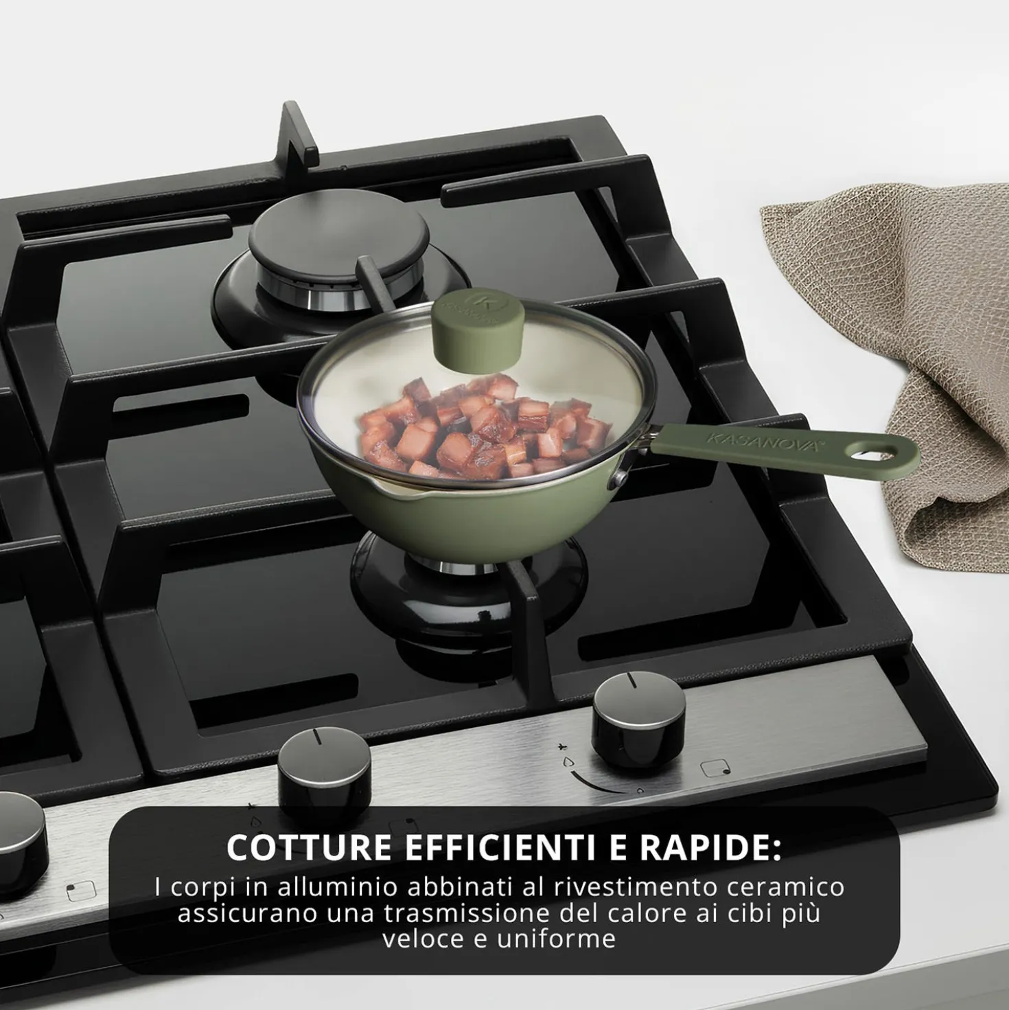 Wok 16 cm Mini Fantasy con coperchio verde