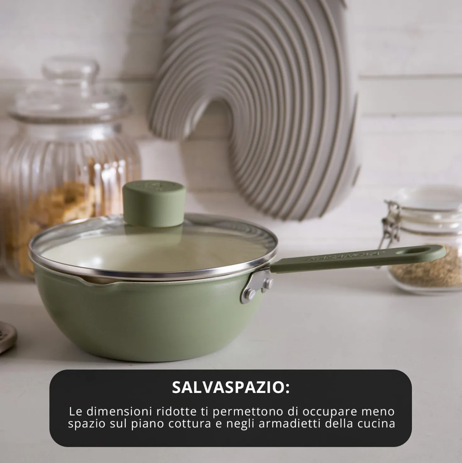 Wok 16 cm Mini Fantasy con coperchio verde