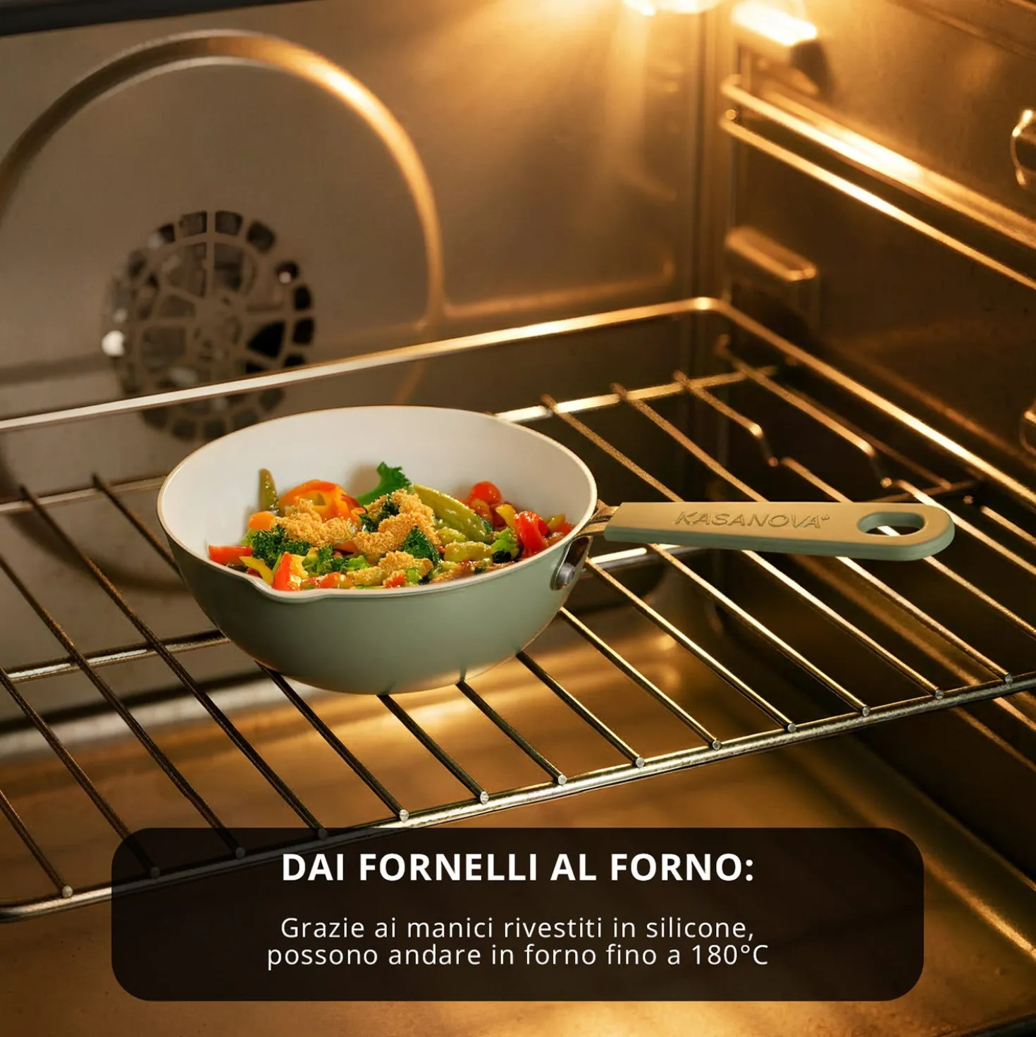 Wok 16 cm Mini Fantasy con coperchio verde