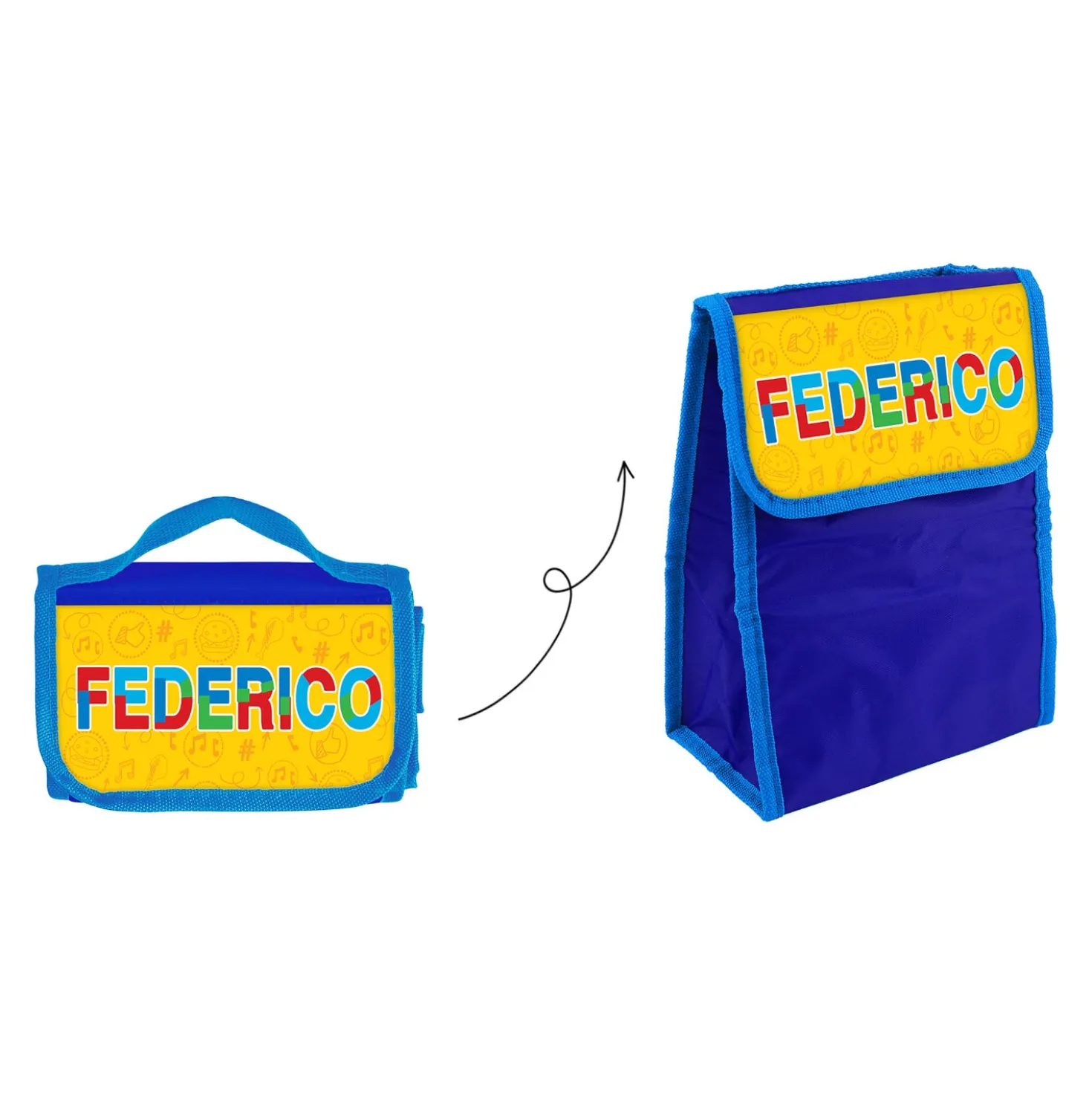 Zainetto bambino porta merenda nome Federico