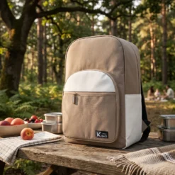 Zaino termico con tasche beige 30x19x44 cm