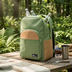 Zaino termico con tasche verde 30x19x44 cm